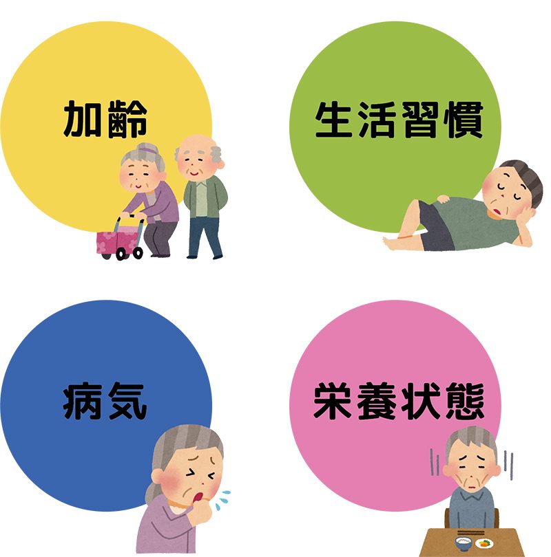 サルコペニアの原因の図